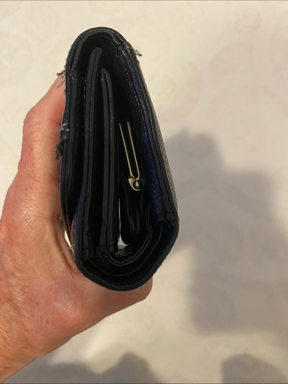 Black Leather Women’s Wallet with Decorative Heart Accent, well cared for. - Picture 8 of 9